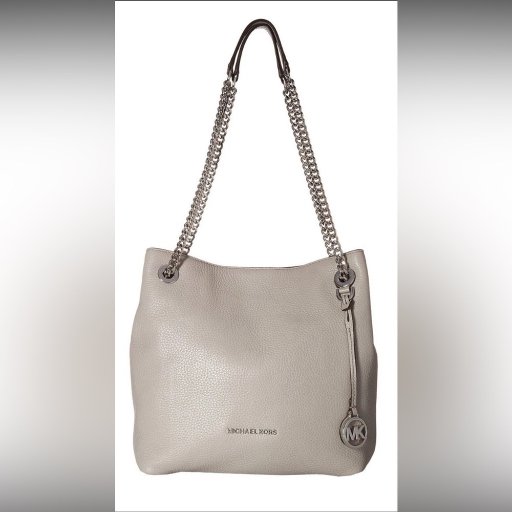 Michael Kors Jet Set Medium Pebbled Leather Chain Shoulder Bag.